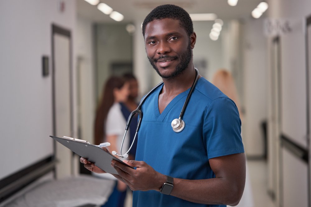 young man as a nurse practitioner